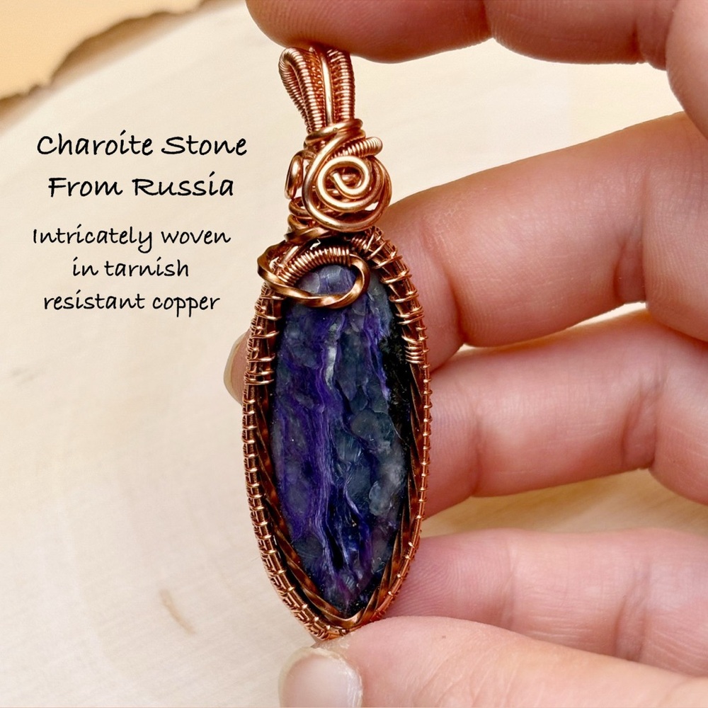 Charoite Wire Wrap Pendant